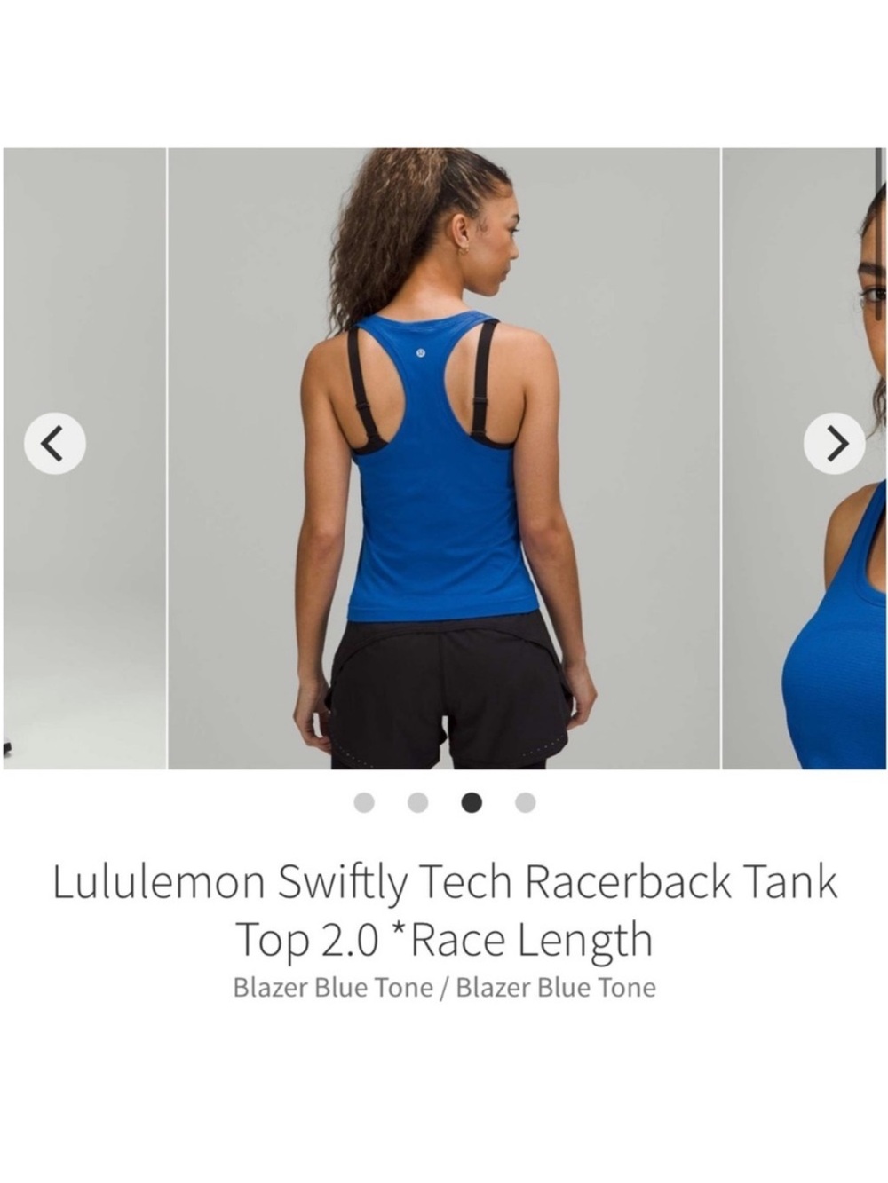 Lululemon Swiftly Tech Racerback Tank Top 2.0 *Race Length Blazer Blue Tone Sz 4 - Picture 2 of 6